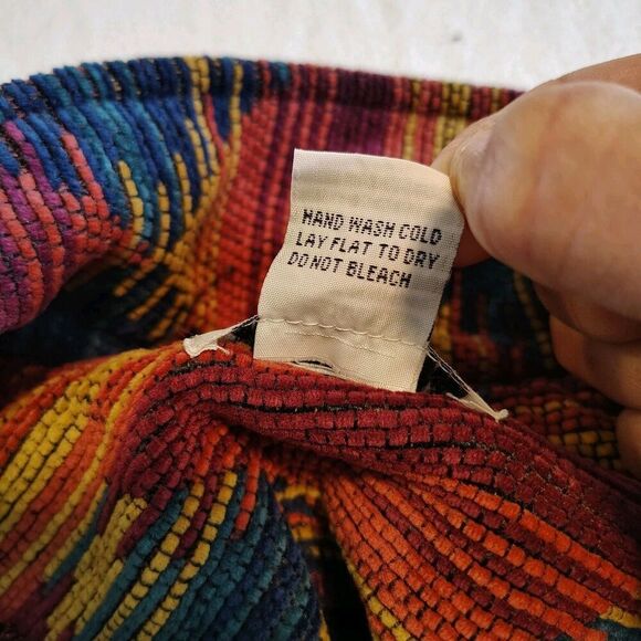 Vtg 90s Southwestern Size 14 Aztec Jacket Boho Geometric Woven Button Up Boho - Picture 4 of 8